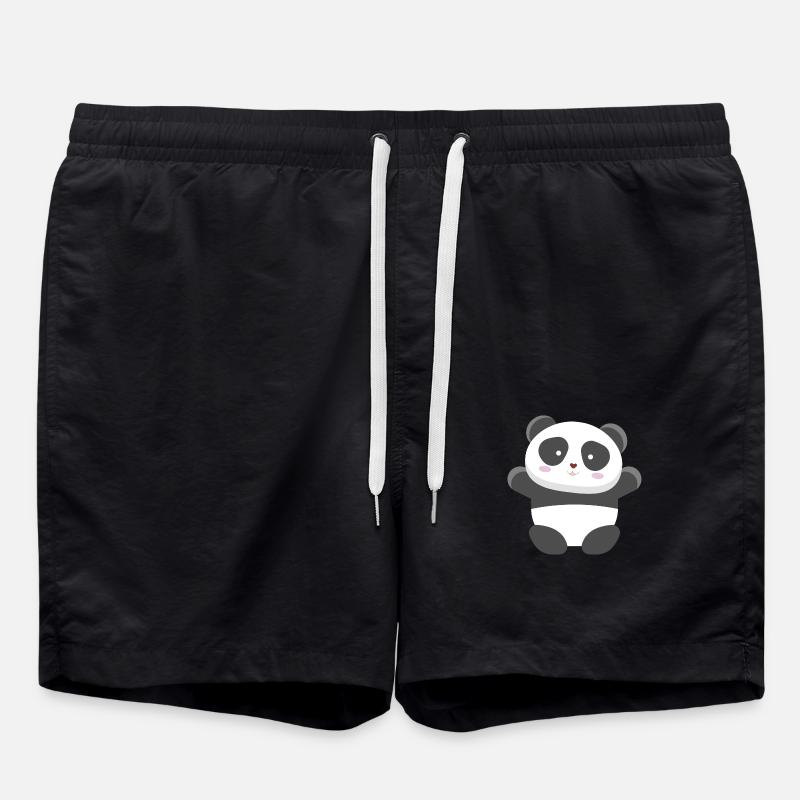 Panda cheers panda bear design - Swim Trunks - black