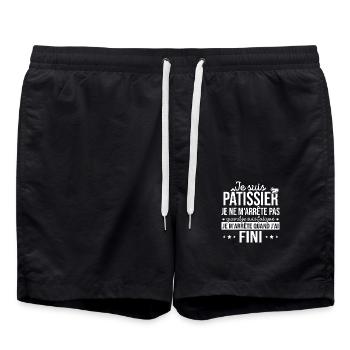 Pâtissier Cadeau Humour Personnalisé - Short de bain - noir - Devant - AI Model Male 185 light (185cm)