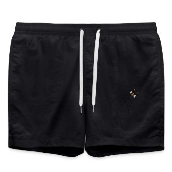 Dashed line bee - Swim Trunks - black - Front - AI Model Male 185 light (185cm)