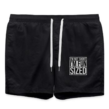 Not short fun sized - Swim Trunks - black - Front - AI Model Male 185 light (185cm)