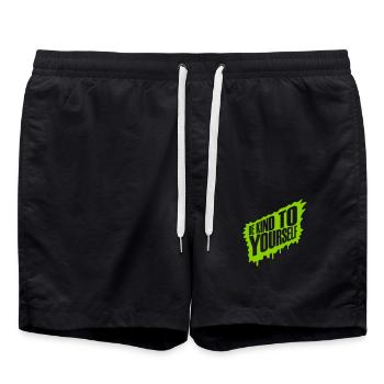 be kind to yourself - Swim Trunks - black - Front - AI Model Male 185 light (185cm)