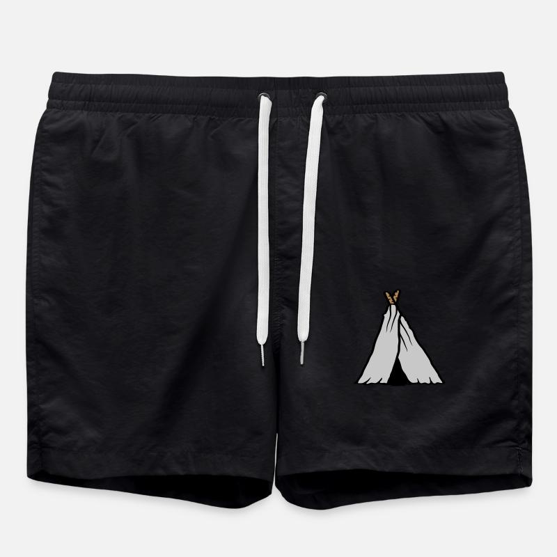 Excursion sous tente primitive - Short de bain - noir
