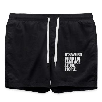 être âgé - Short de bain - noir - Devant - AI Model Male 185 light (185cm)