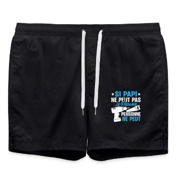 Si Papi ne peut pas le Réparer personne ne peut - Short de bain - noir - Devant - AI Model Male 185 light (185cm)