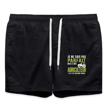 agriculteur pas parfait agriculture tracteur - Short de bain - noir - Devant - AI Model Male 185 light (185cm)