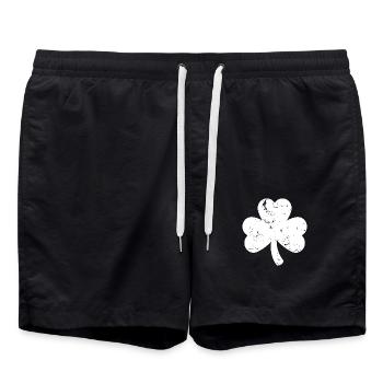 St. Patrick's Day Geschenk Kleeblatt Männer, Frauen, Kinder - Badeshorts - Schwarz - Vorne - AI Model Male 185 light (185cm)