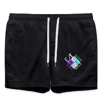 Eat Sleep Rave Repeat Essen Schlafen Raven Spruch - Badeshorts - Schwarz - Vorne - AI Model Male 185 light (185cm)