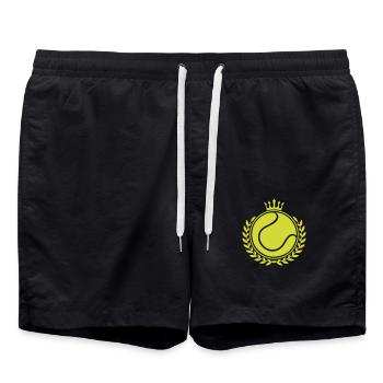 Tennis Ball Icon Wreath Crown - Swim Trunks - black - Front - AI Model Male 185 light (185cm)