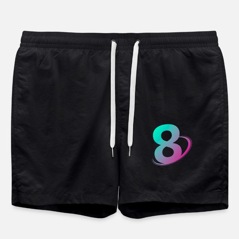 Nummer 8 mehrfarbig - Badeshorts - Schwarz