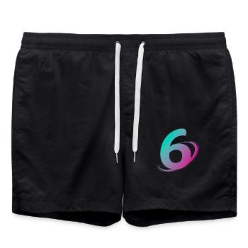 Number 6 multicolor - Swim Trunks - black - Front - AI Model Male 185 light (185cm)