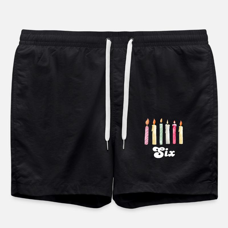 6th Anniversary Candle - Swim Trunks - black