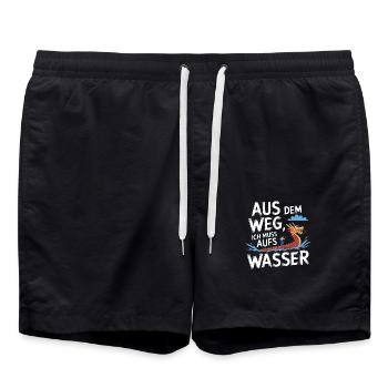 Aus dem Weg, ich muss aufs Wasser - Badeshorts - Schwarz - Vorne - AI Model Male 185 light (185cm)
