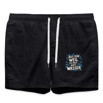 Aus dem Weg, ich muss aufs Wasser - Badeshorts - Schwarz - Vorne - AI Model Male 185 light (185cm)