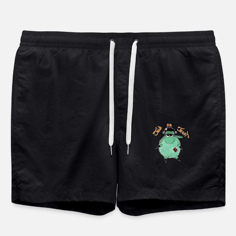 Wolly Sheepling Halloween Monster - Swim Trunks - black