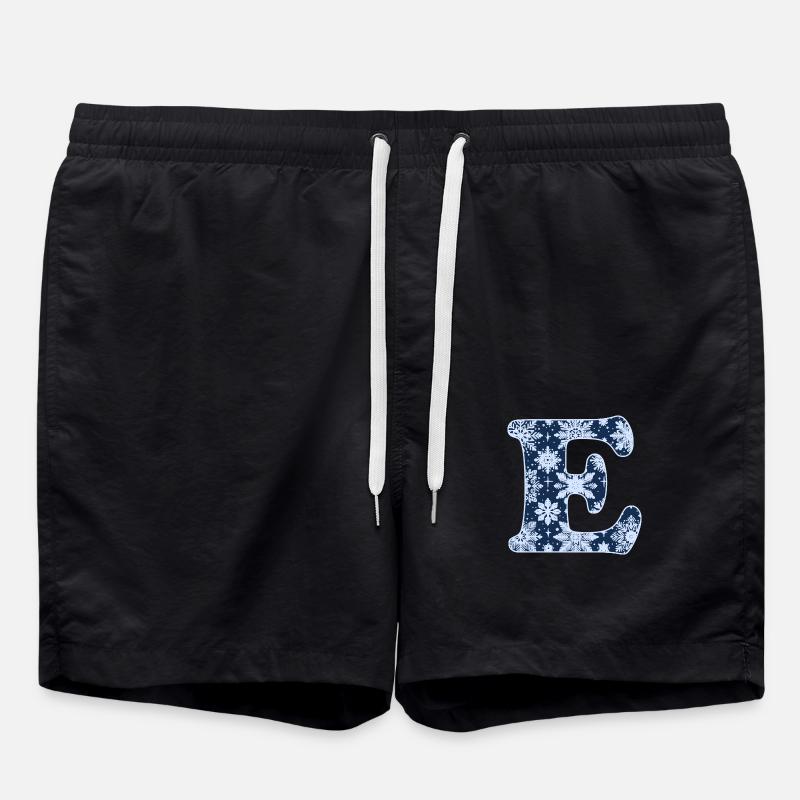Buchstabe E Schneeflocken - Badeshorts - Schwarz