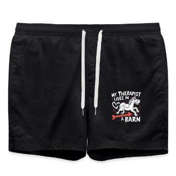 Mon thérapeute habite dans l’étable - Short de bain - noir - Devant - AI Model Male 185 light (185cm)