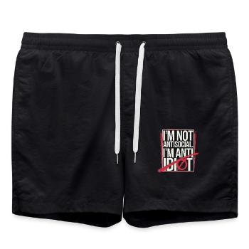 Introvertiert und wählerisch - Badeshorts - Schwarz - Vorne - AI Model Male 185 light (185cm)