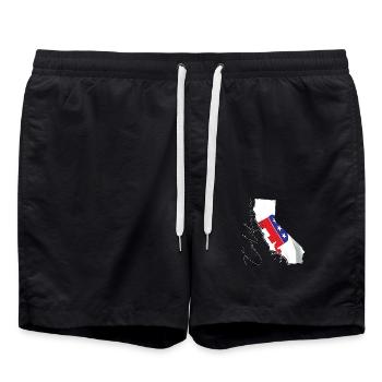 Republican Flag in California State Landkarte CA - Badeshorts - Schwarz - Vorne - AI Model Male 185 light (185cm)