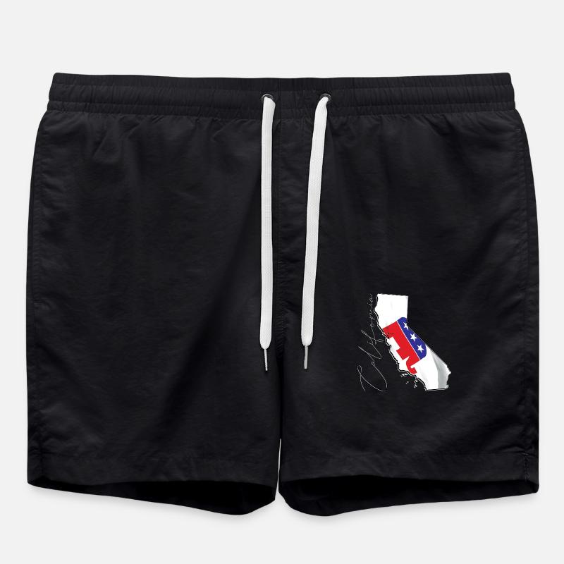 Republican Flag in California State Map CA - Swim Trunks - black