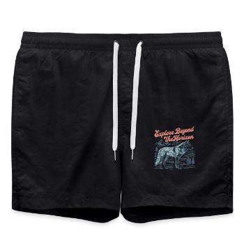 Erkunden Sie hinter dem Horizont - Badeshorts - Schwarz - Vorne - AI Model Male 185 light (185cm)