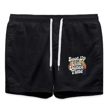 Cowboy style for line dance fans - Swim Trunks - black - Front - AI Model Male 185 light (185cm)