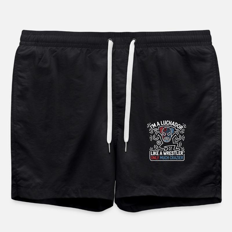 Lucha Libre Madness - Swim Trunks - black