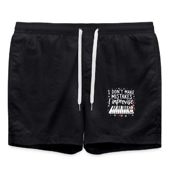 Piano Players Pianists, No My Improvisation - Swim Trunks - black - Front - AI Model Male 185 light (185cm)