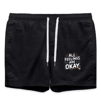 Dicton de santé mentale pour la pleine conscience - Short de bain - noir - Devant - AI Model Male 185 light (185cm)