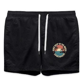 Knee Deep In The Water Somewhere 9 - Badeshorts - Schwarz - Vorne - AI Model Male 185 light (185cm)