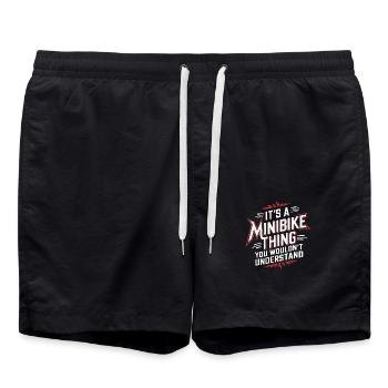 Minibike fan with heart - Swim Trunks - black - Front - AI Model Male 185 light (185cm)