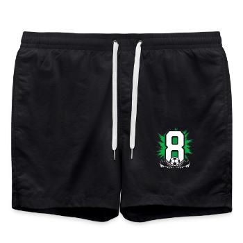 8. Geburtstag - Fußballspieler Kind - Badeshorts - Schwarz - Vorne - AI Model Male 185 light (185cm)
