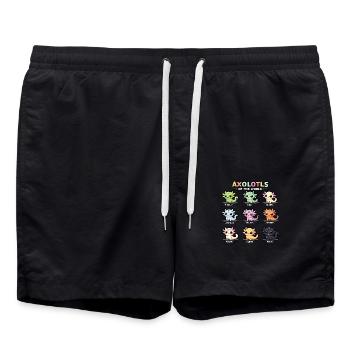Axolotls Of The World Kawaii Types Of Axolotls - Swim Trunks - black - Front - AI Model Male 185 light (185cm)