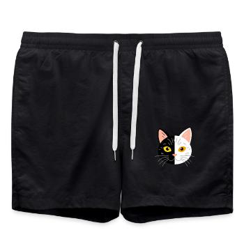 Ronronnement et miaulement - Short de bain - noir - Devant - AI Model Male 185 light (185cm)