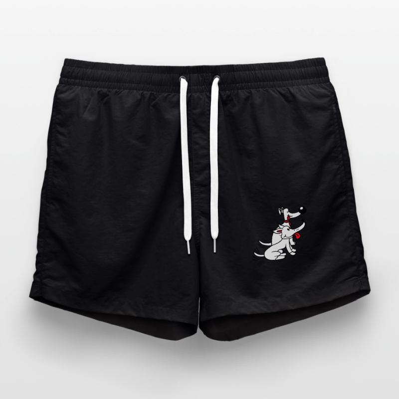 2 chiens équipe deux amis queue wiggle équipage Short de bain