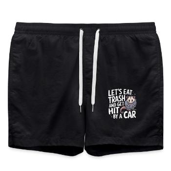 Opossum Possum Animal - Swim Trunks - black - Front - AI Model Male 185 light (185cm)