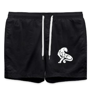 Panther Leopard - Badeshorts - Schwarz - Vorne - AI Model Male 185 light (185cm)