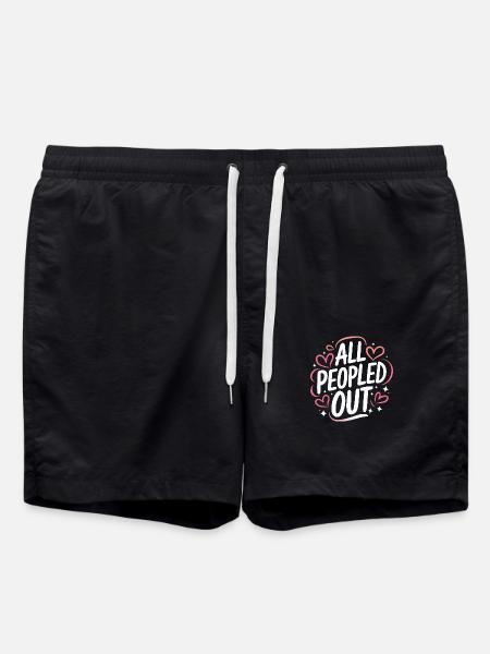 Introvert, antisocial, introvert - Swim Trunks - black