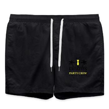 Équipe de fête en Croatie - Short de bain - noir - Devant - AI Model Male 185 light (185cm)