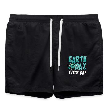 Earth Day Every Day Environmental Planet - Badeshorts - Schwarz - Vorne - AI Model Male 185 light (185cm)