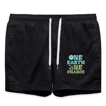 One Earth One Chance Earth Day Environmental Plane - Badeshorts - Schwarz - Vorne - AI Model Male 185 light (185cm)