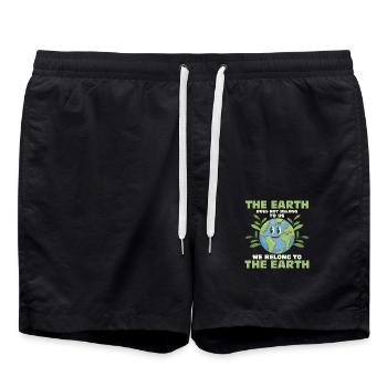 The Earth Does Not Belong To Us Earth Day Planet - Badeshorts - Schwarz - Vorne - AI Model Male 185 light (185cm)