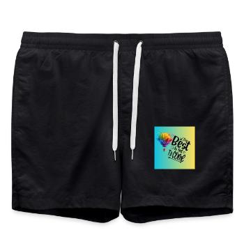 DAS BESTE MIT EINEM LUFTBALLON - Badeshorts - Schwarz - Vorne - AI Model Male 185 light (185cm)