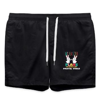 My Easter Plans Are All About Pastel Vibes - Swim Trunks - black - Front - AI Model Male 185 light (185cm)