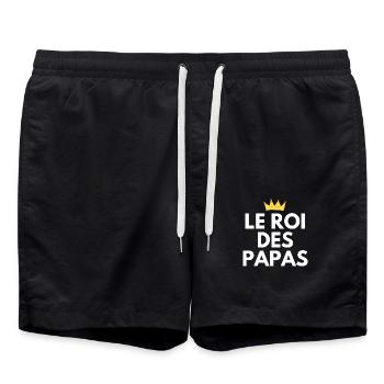 Der König der Väter - Papa Geschenkidee - Badeshorts - Schwarz - Vorne - AI Model Male 185 light (185cm)