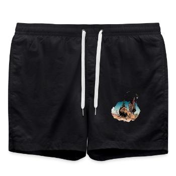 Der Zauberer und der Löwe - Badeshorts - Schwarz - Vorne - AI Model Male 185 light (185cm)
