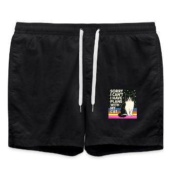 Tut mir leid, ich kann keine Pflanzen mit meiner Katze haben - Badeshorts - Schwarz - Vorne - AI Model Male 185 light (185cm)