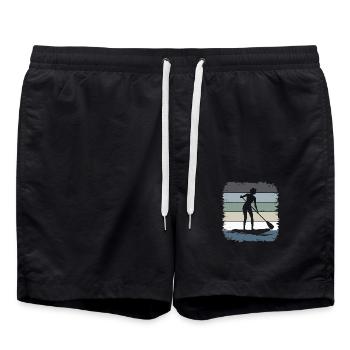Stand up paddling - Swim Trunks - black - Front - AI Model Male 185 light (185cm)