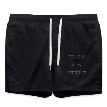 TechnoIsMyMedicine - Badeshorts - Schwarz - Vorne - AI Model Male 185 light (185cm)