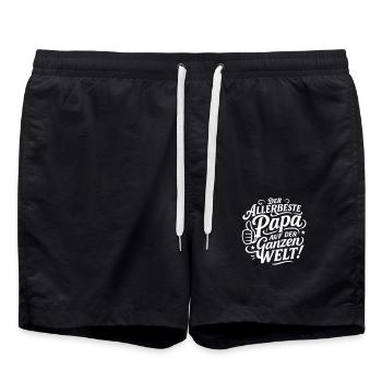 Der Allerbeste Papa Auf der ganzen Welt - Badeshorts - Schwarz - Vorne - AI Model Male 185 light (185cm)