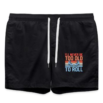 Je ne serai jamais trop vieux pour rouler le roller derby - Short de bain - noir - Devant - AI Model Male 185 light (185cm)